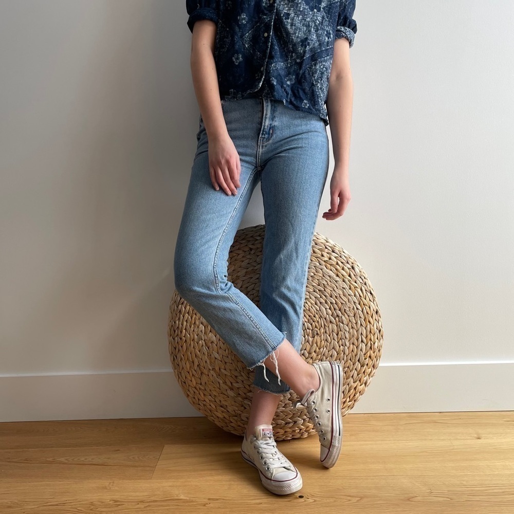 PRIMARK CROP STRAIGHT LEG BLUE JEANS - 2